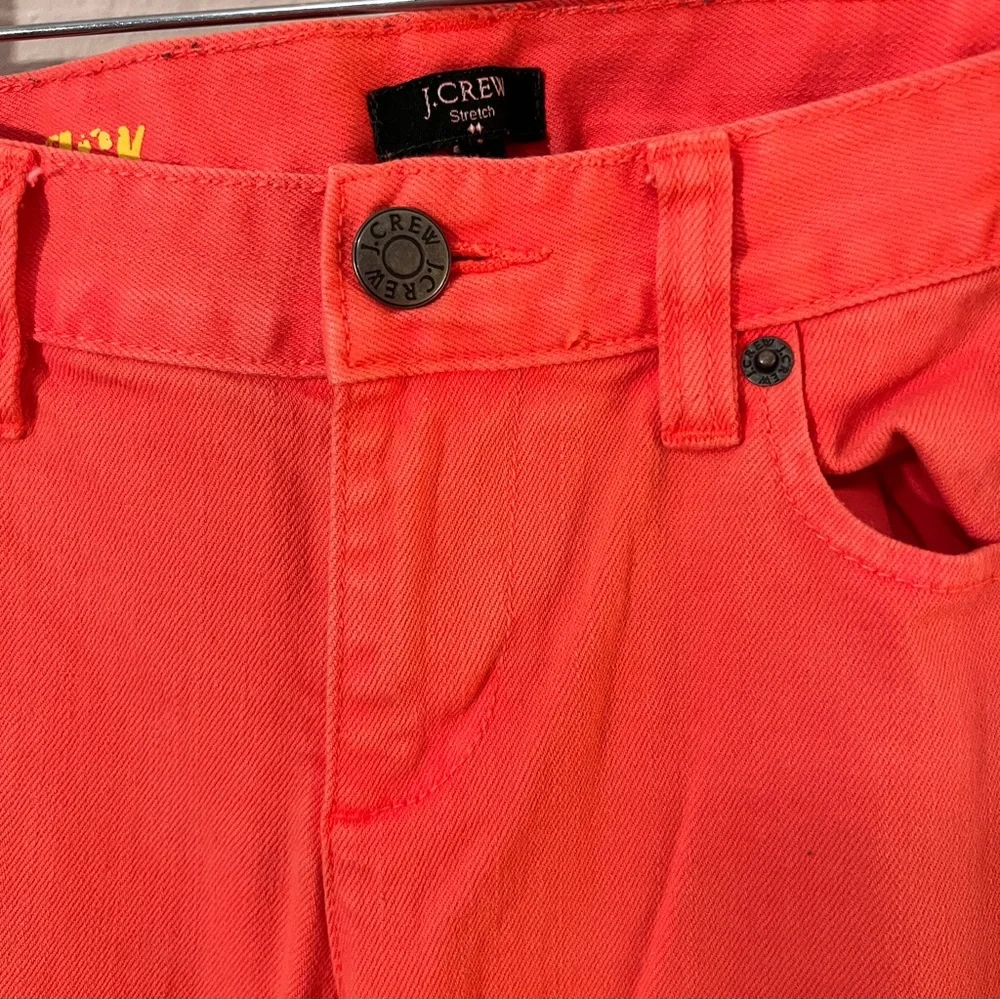 J.Crew Matchstick Jeans Coral Pink Stretch Straight Leg Size 27